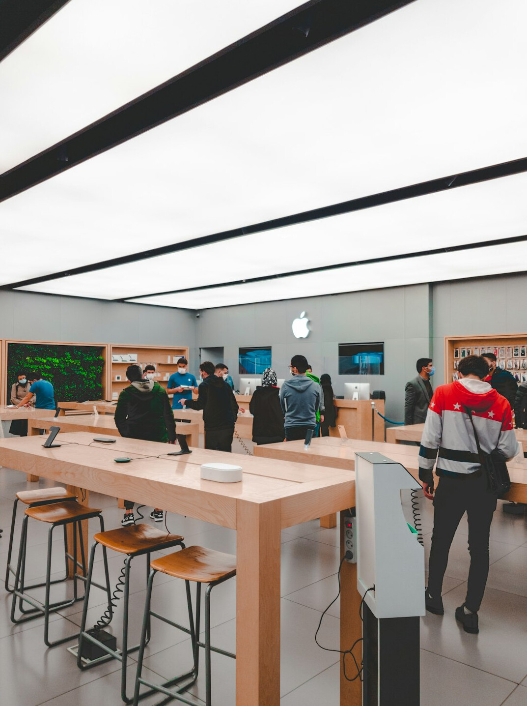 retail store interior with cameras