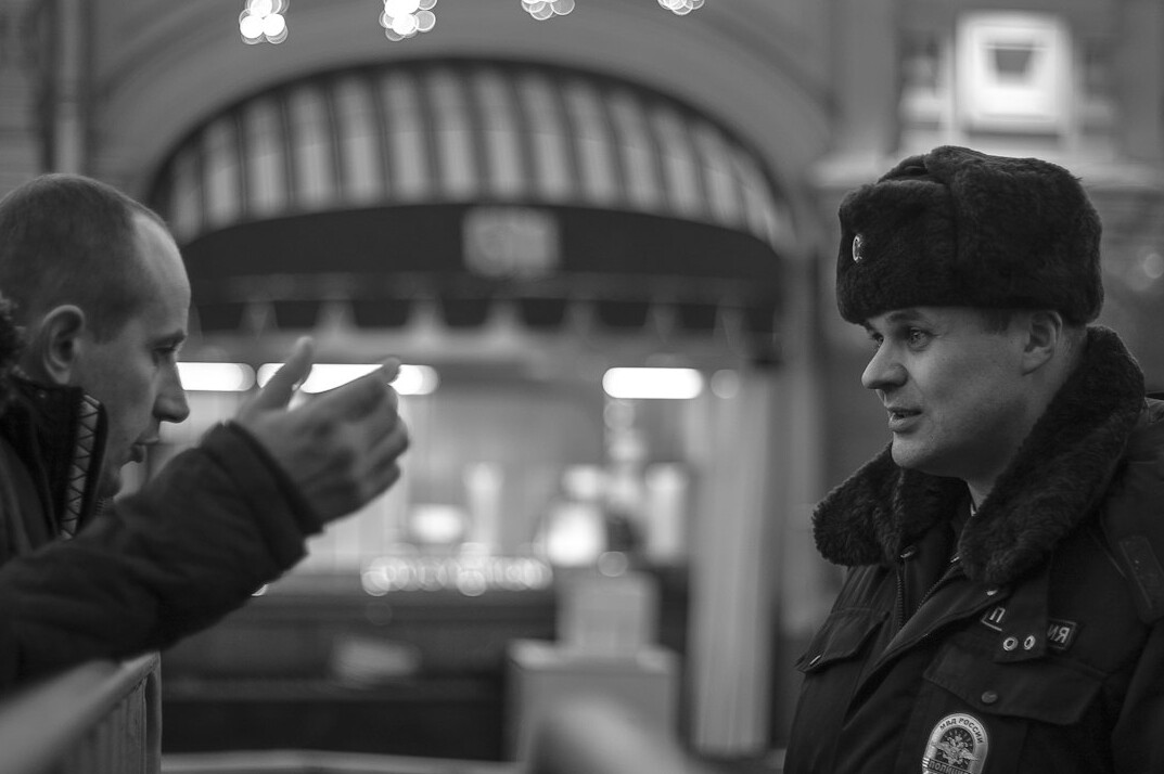 detective confronting suspect